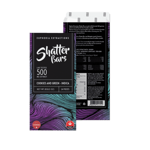 Euphoria Extractions Shatter Bars - Cookies and Green (500mg THC)