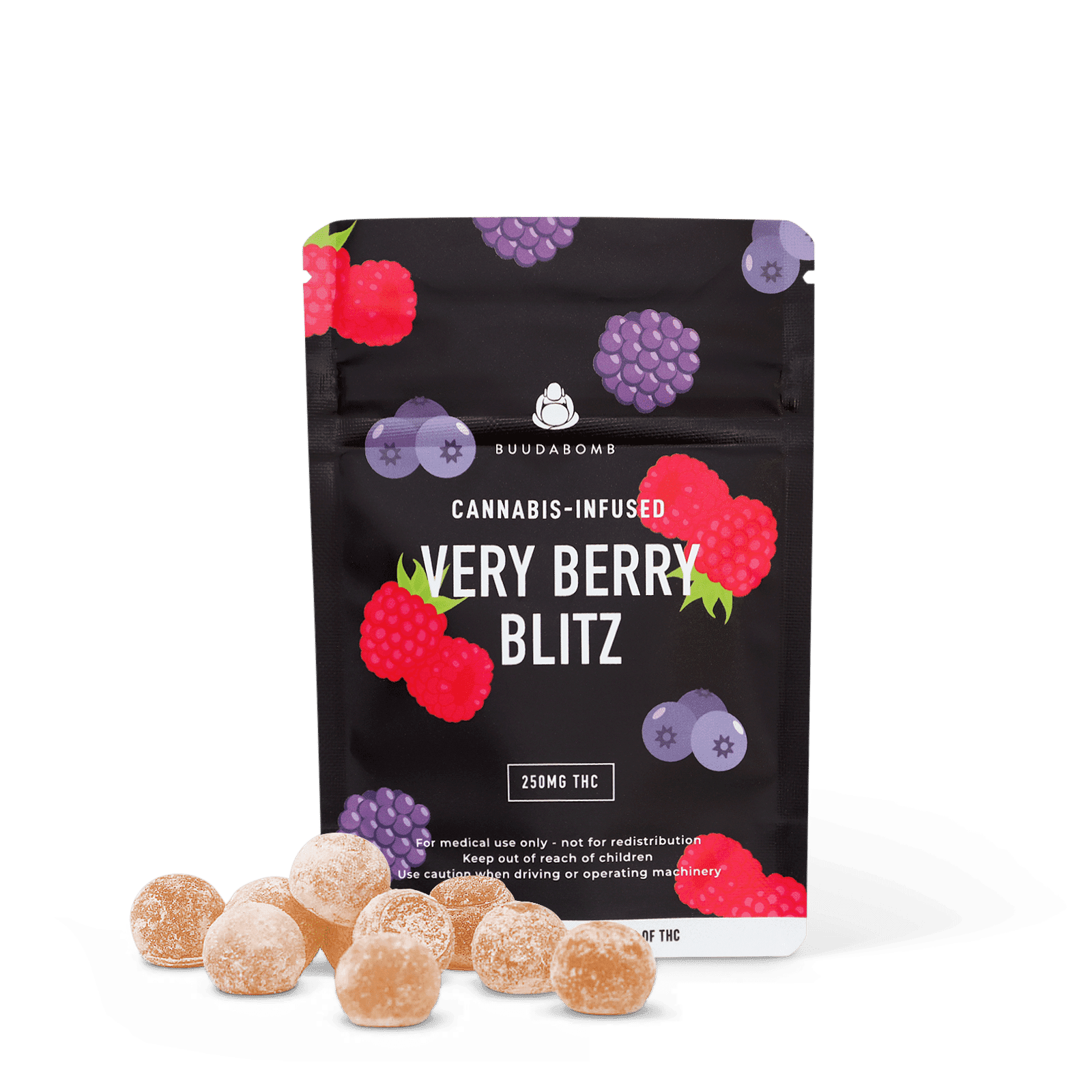 BuudaBomb Very Berry Blitz Gummies 250mg