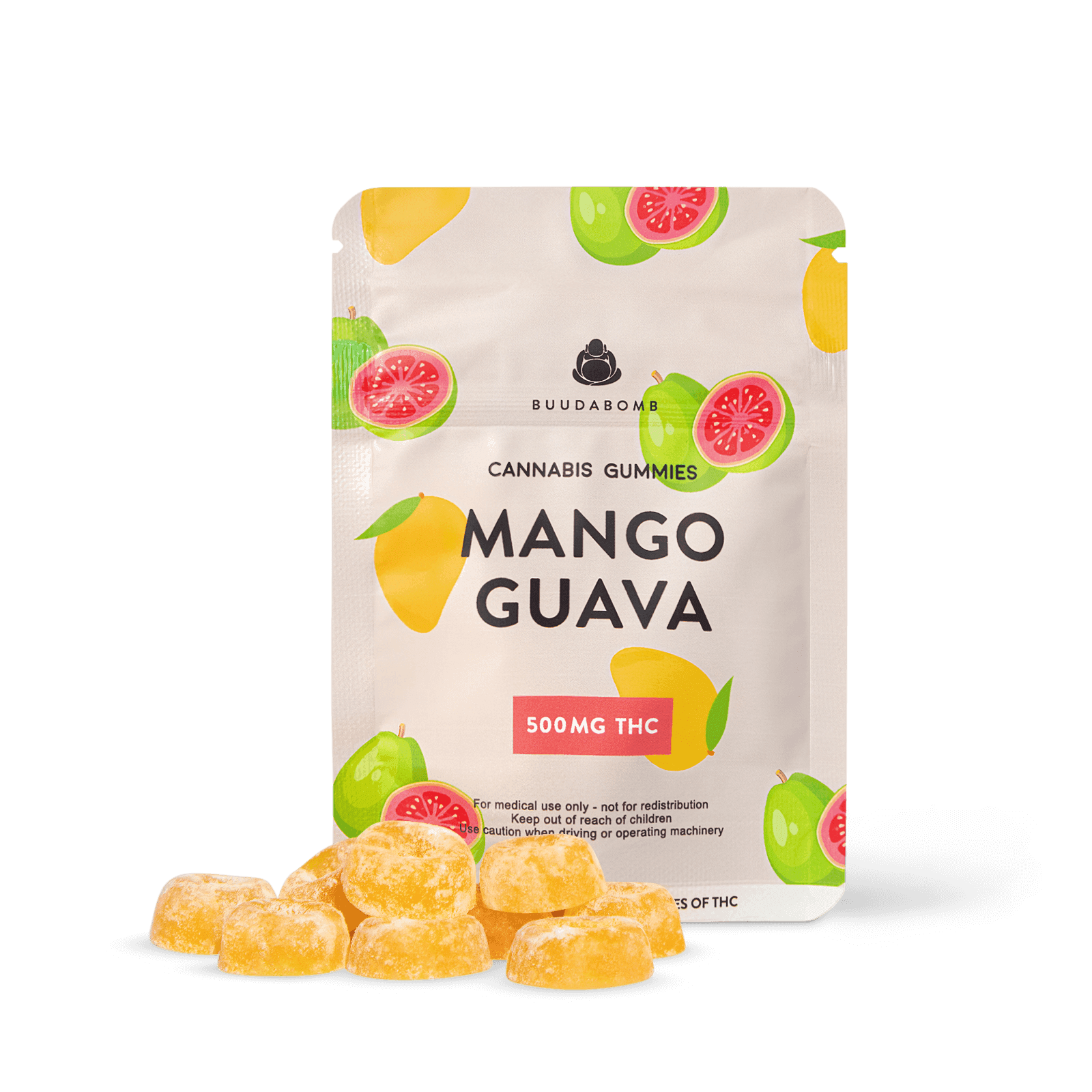 BuudaBomb Mango Guava Gummies 500mg